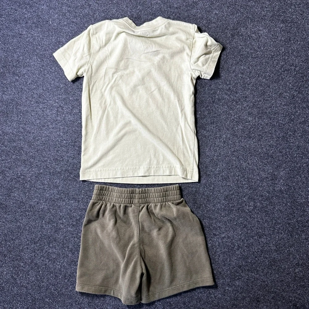 Nike Kids 4T Olive Green T-Shirt and Shorts 2 Piece Activewear Set C545-EBA